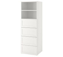 Полка, белый каркас/4 ящика СМОСТАД / ПЛАТСА 093.964.26