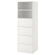 Regał, biały biała rama/z 4 szufladami SMÅSTAD / PLATSA 093.964.26