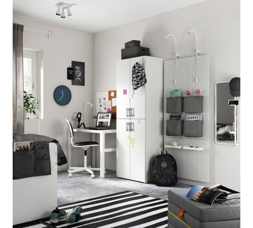 Szafa, biały biały/z 2 drążkami na ubrania SMÅSTAD / PLATSA 094.263.05