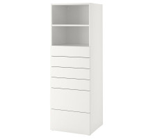Regał, biały biały/z 6 szufladami SMÅSTAD / PLATSA 193.880.39