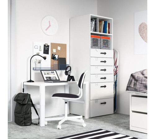 Regał, biały biały/z 6 szufladami SMÅSTAD / PLATSA 193.880.39