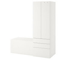 Regał, biały biały/z ławką SMÅSTAD / PLATSA 194.287.52