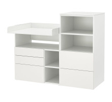 Stół do przewijania, biały biały/z regałem na książki SMÅSTAD / PLATSA 195.832.29