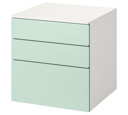 Komoda, 3 szuflady, biały/jasnozielony SMÅSTAD / PLATSA 595.429.01