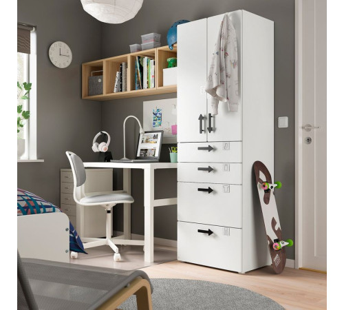 Szafa, biały biały/z 4 szufladami SMÅSTAD / PLATSA 694.283.25