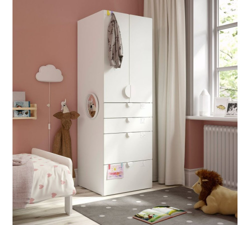 Szafa, biały biały/z 4 szufladami SMÅSTAD / PLATSA 694.283.25