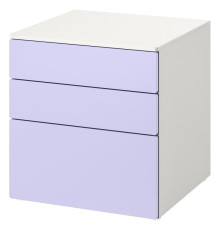 Komoda, 3 szuflady, biały/liliowy SMÅSTAD / PLATSA 695.429.34