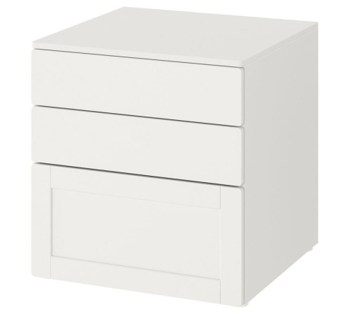 Komoda, 3 szuflady, biały biały/biała rama SMÅSTAD / PLATSA 793.875.84