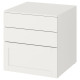 Komoda, 3 szuflady, biały biały/biała rama SMÅSTAD / PLATSA 793.875.84
