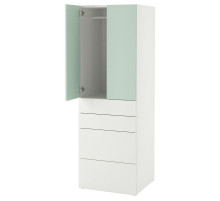 Szafa, biały jasnozielony/z 4 szufladami SMÅSTAD / PLATSA 795.465.35