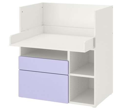 Biurko, biały liliowy/z 2 szufladami SMÅSTAD 795.832.26