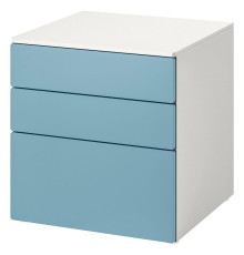 Komoda, 3 szuflady, biały/niebieski SMÅSTAD / PLATSA 895.429.28