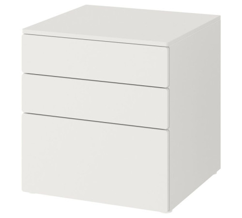 Komoda, 3 szuflady, biały/biały SMÅSTAD / PLATSA 993.875.21
