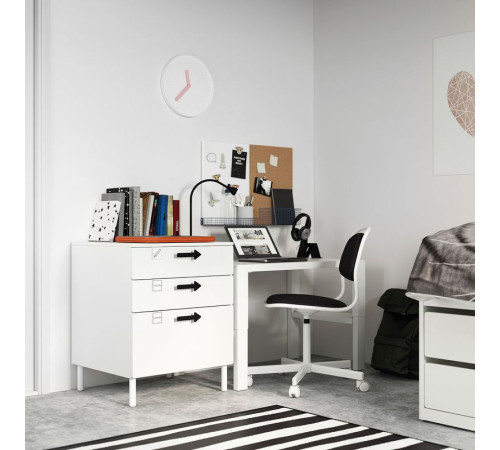 Komoda, 3 szuflady, biały/biały SMÅSTAD / PLATSA 993.875.21