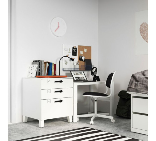 Komoda, 3 szuflady, biały/biały SMÅSTAD / PLATSA 993.875.21