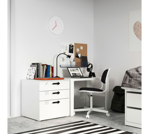 Komoda, 3 szuflady, biały/biały SMÅSTAD / PLATSA 993.875.21