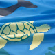 Baldachim, wzór zwierzęta oceanu KURA 405.284.48