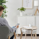 Stół z oczyszczaczem powietrza, bejcowana okleina dębowa/biały smart STARKVIND 804.619.45