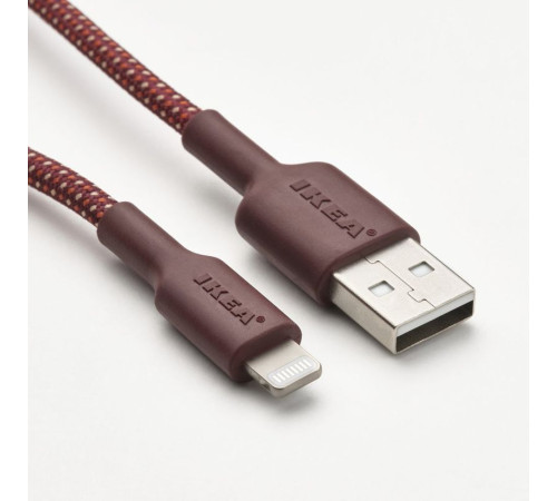 Разъем USB-A на Lightning, темно-красно-коричневый, LILLHULT 006.176.96