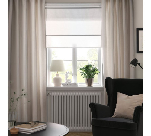Шторы с завязками, 2 шт., кремовый цвет/лента LENDA 505.528.81