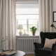 Zasłona z wiązaniem, 2 szt., kremowy/z oczkami LENDA 306.332.42