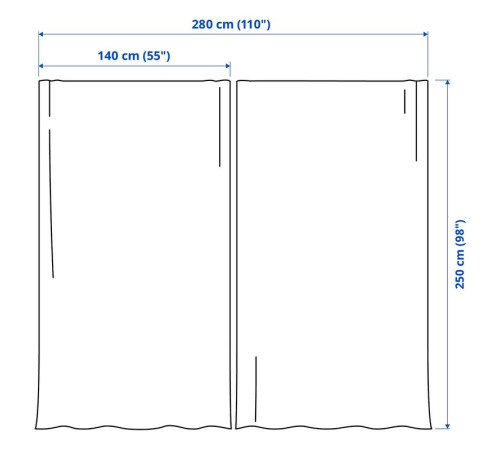 Zasłona z wiązaniem, 2 szt., kremowy/z oczkami LENDA 306.332.42
