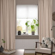 Zasłona, 2 szt., jasnobeżowy/na taśmie SANELA 706.314.39