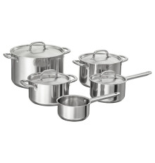 Набор посуды из нержавеющей стали IKEA 365+ из 9 предметов 204.843.32