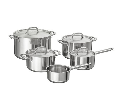 Набор посуды из нержавеющей стали IKEA 365+ из 9 предметов 204.843.32