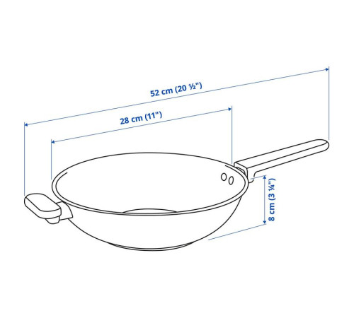 Wok, powłoka zapobiegająca przywieraniu/stal nierdz MIDDAGSMAT 504.636.96