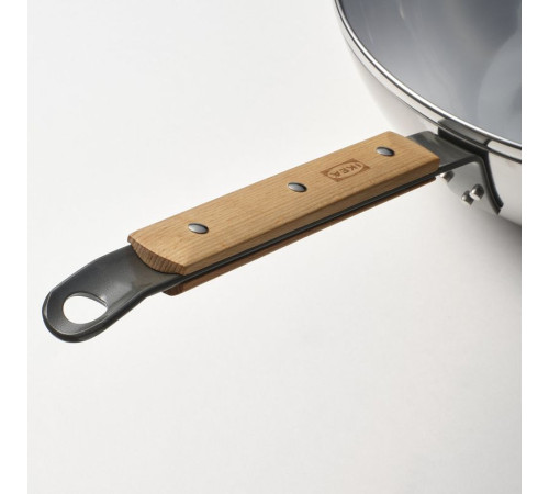 Wok z pokrywką, szkło/stal węglowa buk VARDAGEN 806.048.45