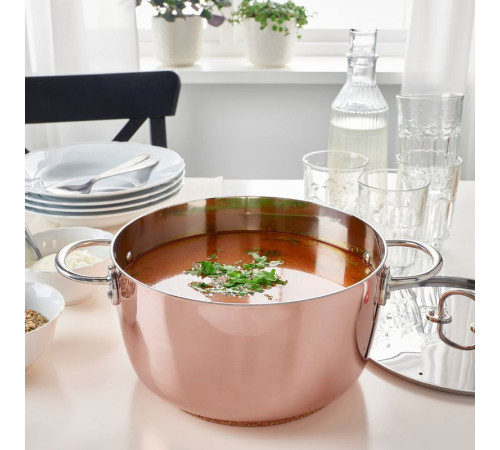 Garnek z pokrywką, miedź/stal nierdz FINMAT 205.175.73