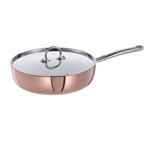 Patelnia z pokrywką, miedź/stal nierdz FINMAT 605.175.71