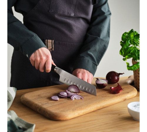 Nóż santoku, Stal damasceńska/czarny FJÄLLRÖDING 806.314.72