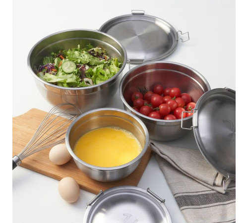 Миска с крышкой, набор из 3 штук CIKLID 605.592.74