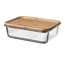 Pojemnik na żywność z pokrywką, prostokąt szkło/bambus IKEA 365+ 092.690.65