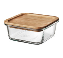 Pojemnik na żywność z pokrywką, kwadrat szkło/bambus IKEA 365+ 192.691.16