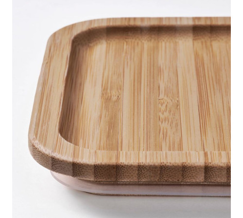 Pojemnik na żywność z pokrywką, prostokąt stal nierdz/bambus IKEA 365+ 394.375.00