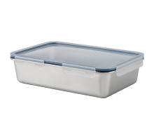 Pojemnik na żywność z pokrywką, duży prostokąt/stal nierdz plastik IKEA 365+ 695.631.15