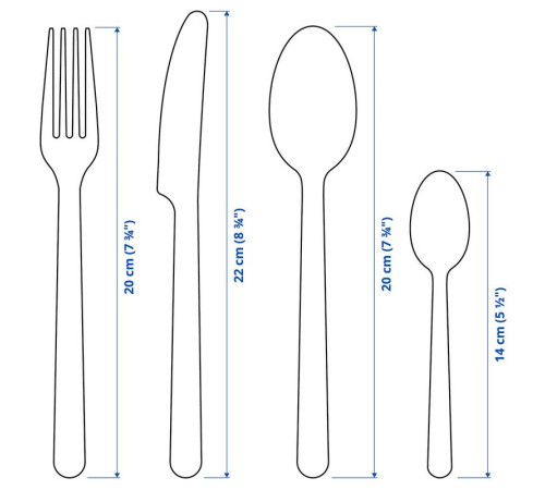Набор столовых приборов, 24 предмета, нержавеющая сталь, IKEA 365+ 103.997.54