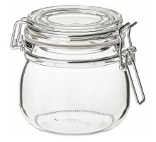 KORKEN słoik z pokrywką, szkło bezbarwne, 0.5 l