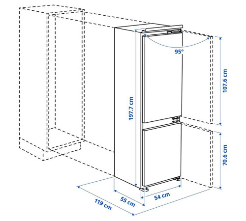 Lodówka/zamrażarka, IKEA 700 zintegrowany SKOGSNÄS 105.728.76