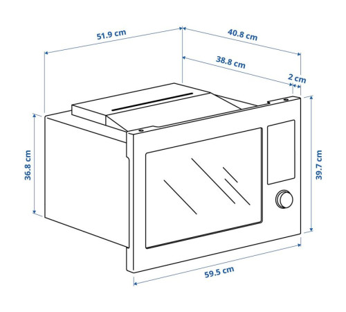 Kuchenka mikrofalowa do zabudowy, funkcja grillowania IKEA 500/czarny STENABY 806.002.82