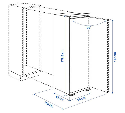 Zamrażarka, IKEA 700 zintegrowany FORSNÄS 005.729.90