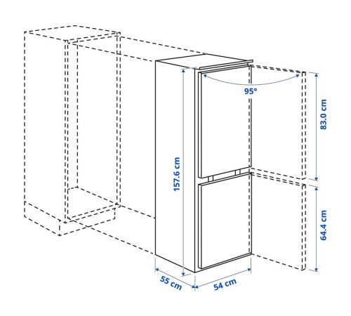 Lodówka/zamrażarka, IKEA 500 zintegrowany RÅKALL 805.728.68