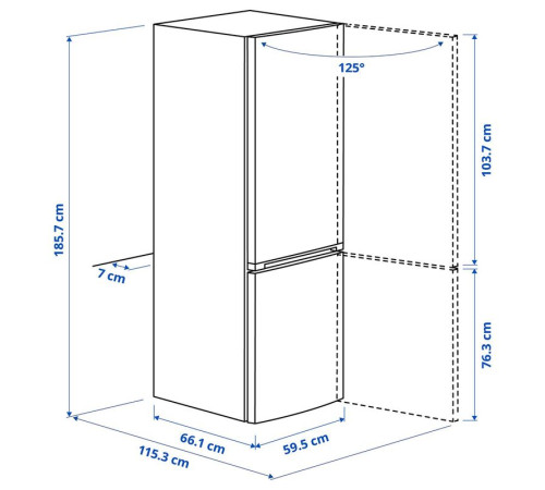 Lodówka/zamrażarka, IKEA 300 wolnostojące/stalowy VINDÅS 105.680.68