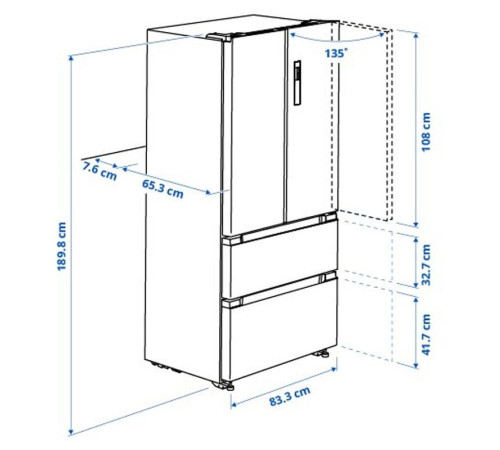 Lodówka/zamrażarka 2 drzwi, IKEA 700 wolnostojące/stal nierdz RIBBENÅS 905.807.59