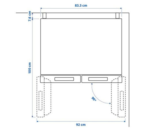 Lodówka/zamrażarka 2 drzwi, IKEA 700 wolnostojące/stal nierdz RIBBENÅS 905.807.59