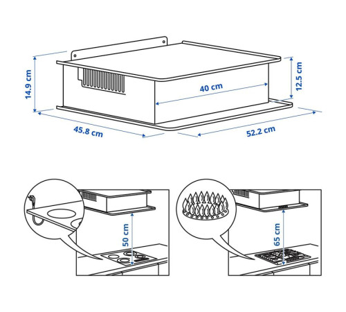 Wyciąg montowany do ściany, IKEA 300 czarny VIGGBO 405.931.32
