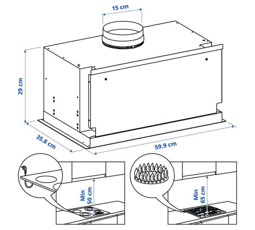 Wbudowany okap kominowy, IKEA 700 MÅNGSBO 906.091.16